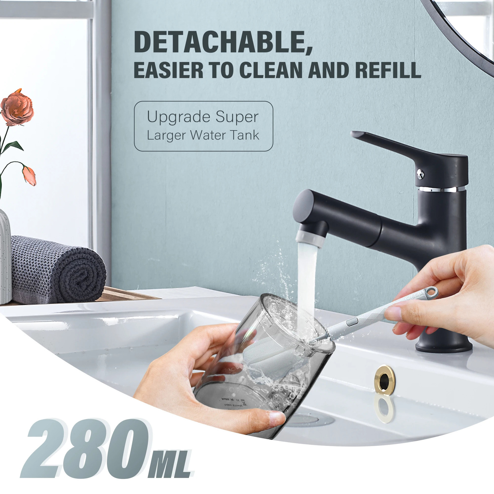 Sejoy Dental Oral Irrigator Water Flosser Thread Teeth Pick Mouth Washing Machine 4 Nozzels 4 Modes Magnetic Rechargeable 250520