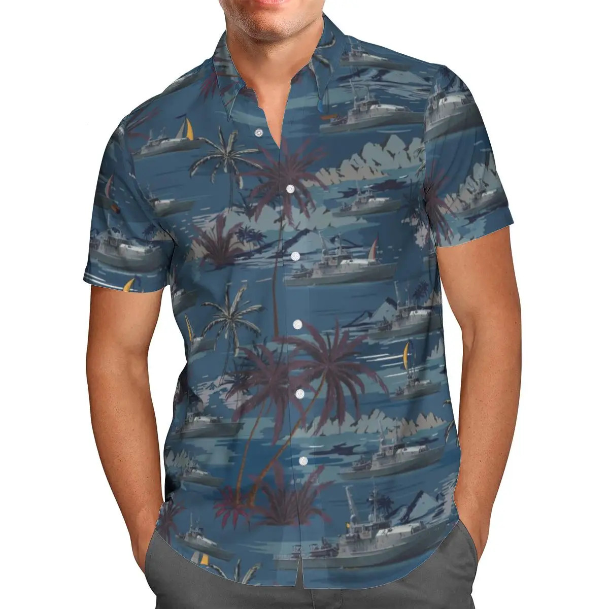 Oversized Streetwear 3D Anime Green Short Sleeve Hawaiian Shirt Mens Beach Summer 5XL Social Homme-863 250516