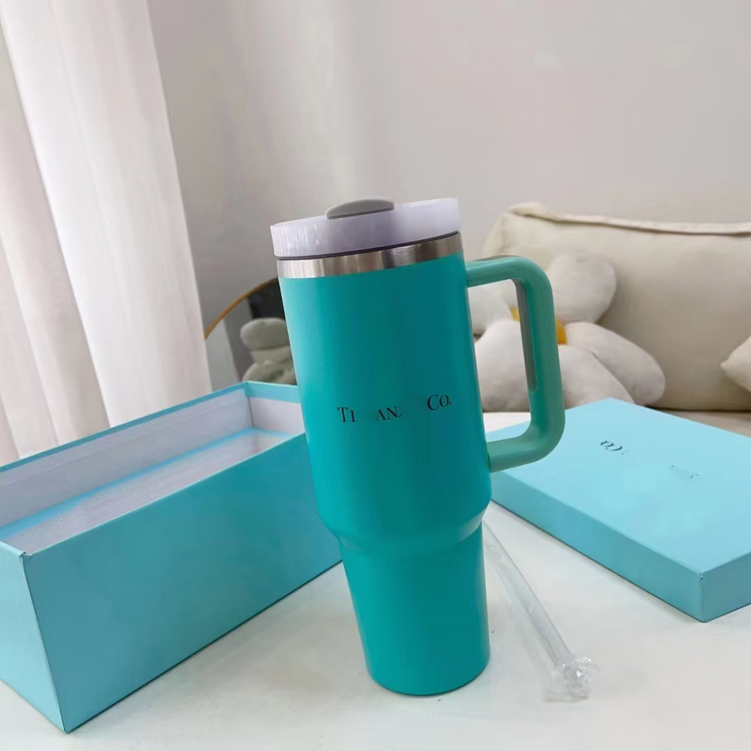 1pcs Watersy 40oz/1200ml Insulated Portable Car with Handle and Straw Lid Stainless Steel Keep Cold Vacuum Insulated Travel Mug
