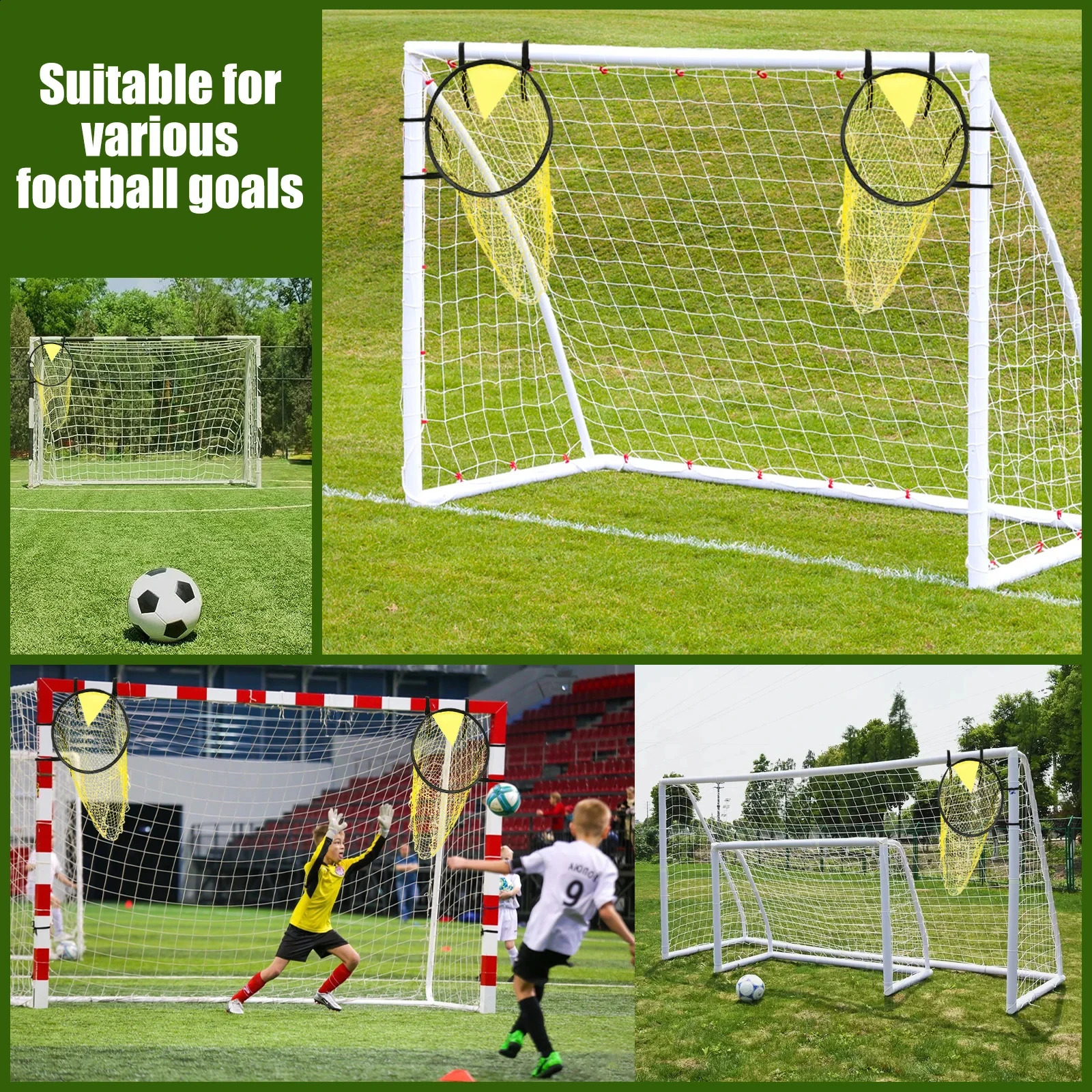 12pcs Soccer Training Shooting Net Equipment Football Training Target Net Goal Youth Free Kick Practice Shooting Soccer Tops 250520
