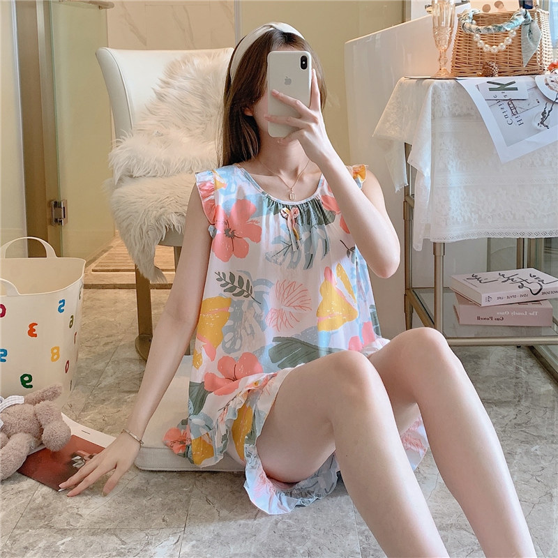 B891-Spring and autumn new pajamas for women autumn long-sleeved trousers suits cotton style ladies home clothes can be worn outside
