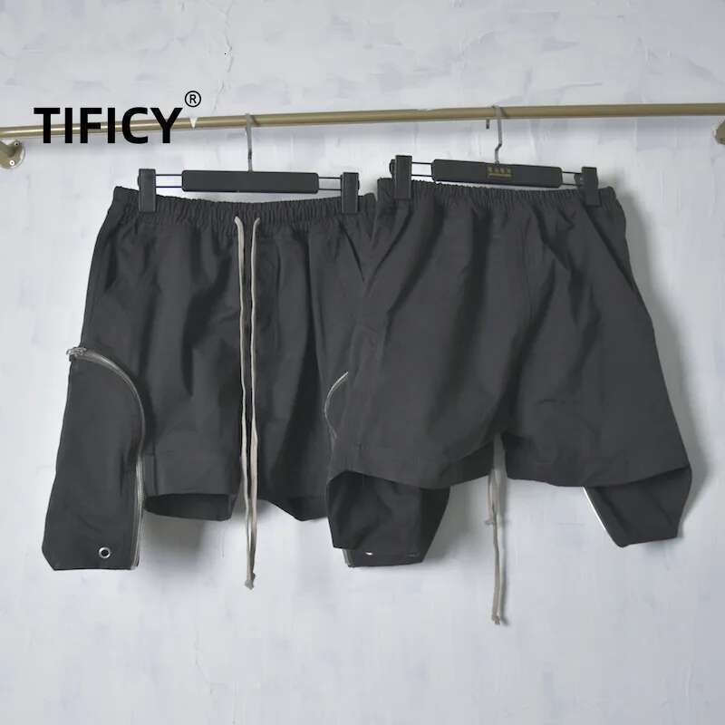 New Men's RICK RO Fashion Dark Style Youth Beach Personality Elastic Waist Work Normal Crotch Zipper Casual Loose Shorts