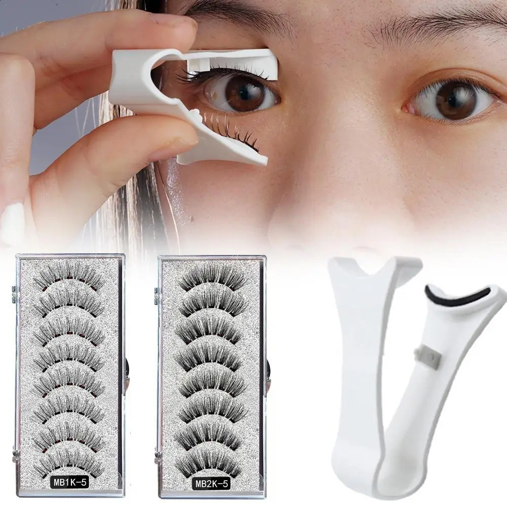 3D Natural Magnetic Eyelashes With 5 Magnetic Lashes extenstions Individual lash supplies Reusable Handmade False Eyelashes 250521