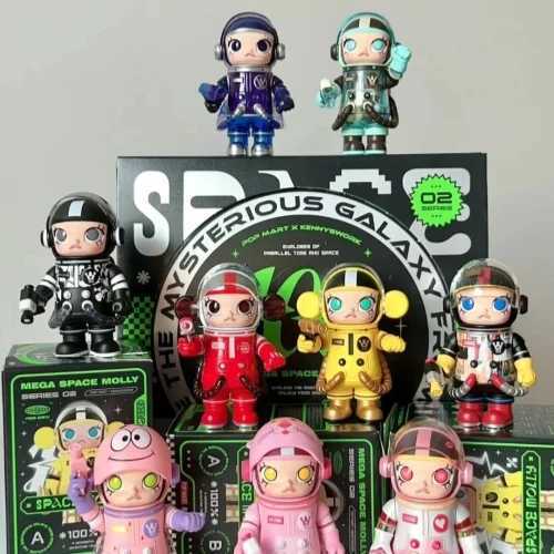 Genuine Mega Space Molly 100% V2 Series 02-B Blind Box Cute Action Figure Toys Mystery Box Desktop Decor Ornament Kids GiftT250510