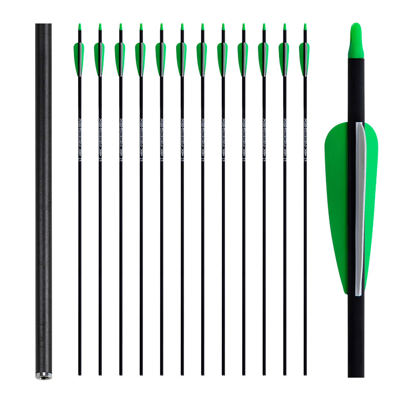 Arrows Without Arrowheads 31inch Archery Carbon Hunting Arrow Spine250-600 Targeting Arrows 6.2mm Practice Arrows for Recurve Bow and Compound Bow (12