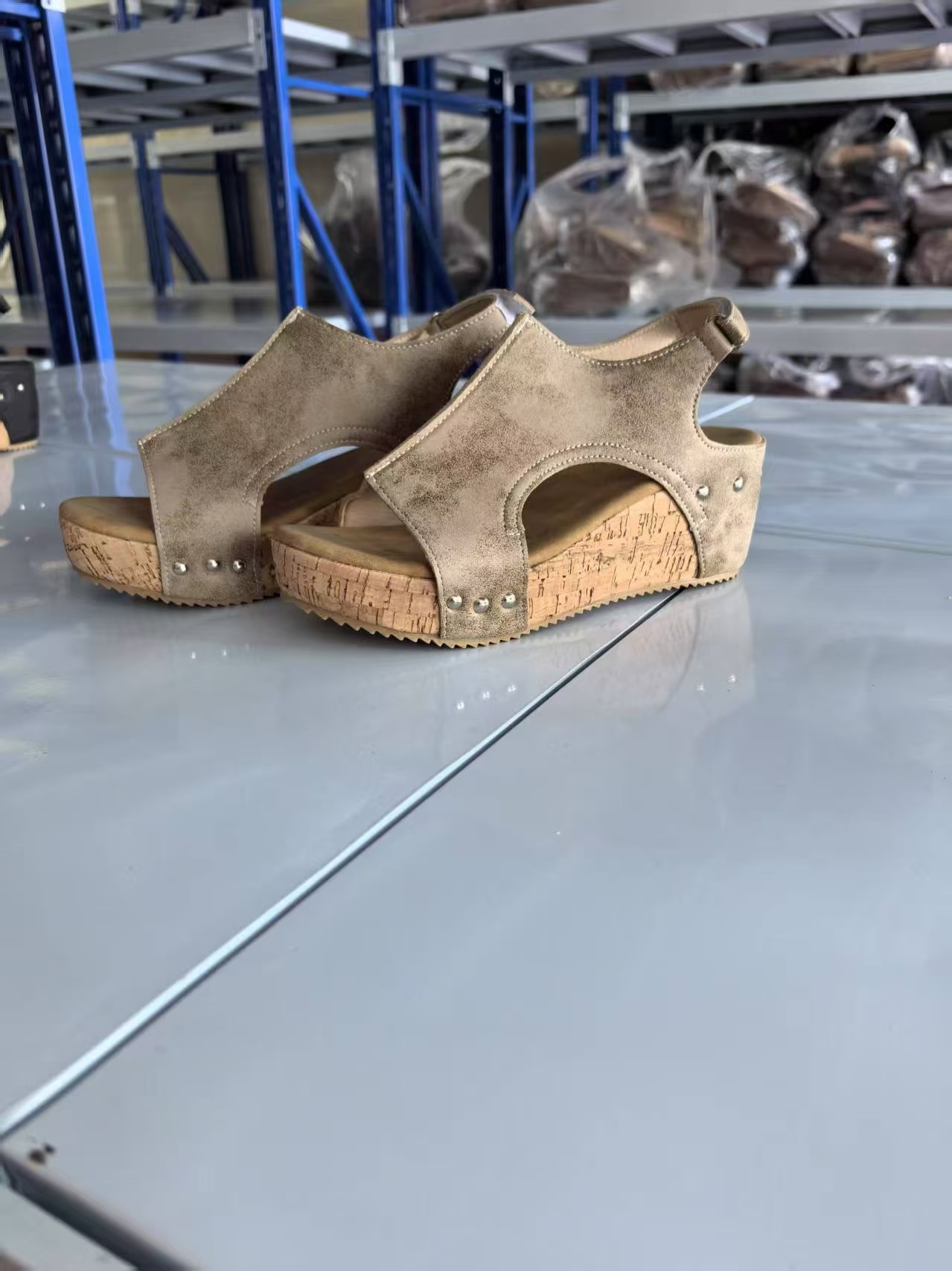 Summer Sandals Anti slip Wedge High Heels Round Head Elegant Black Casual Shoes Womens Plus Size 240528