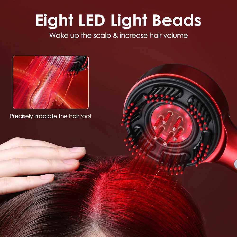 Scalp Applicator LED Display Head Massager Red Light Therapy Hair Massage Comb Hair Regrowth Oil Liquid Applicator Scalp Massage W250912