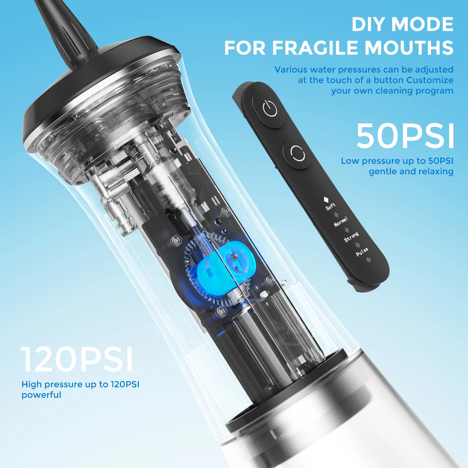 Sejoy Dental Water Flosser Portable Oral Irrigator USB Rechargeable 5 Modes 350ml Teeth Cleaner Toothbrush Oral Hygiene Clean 250520