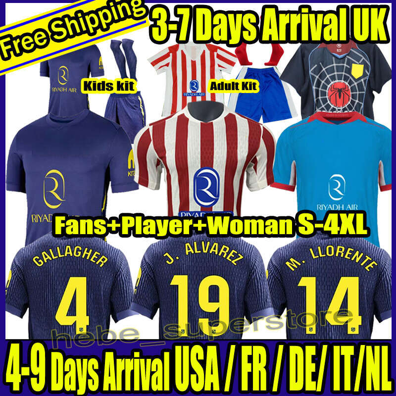 25 26 Atletico Madridsoccer Jerseys GRIEZMANN J. ALVAREZ 2025 GIULIANO Camisetas de futbol atletico madrids M. LLORENTE men kids Football Shirt atletico de madrids