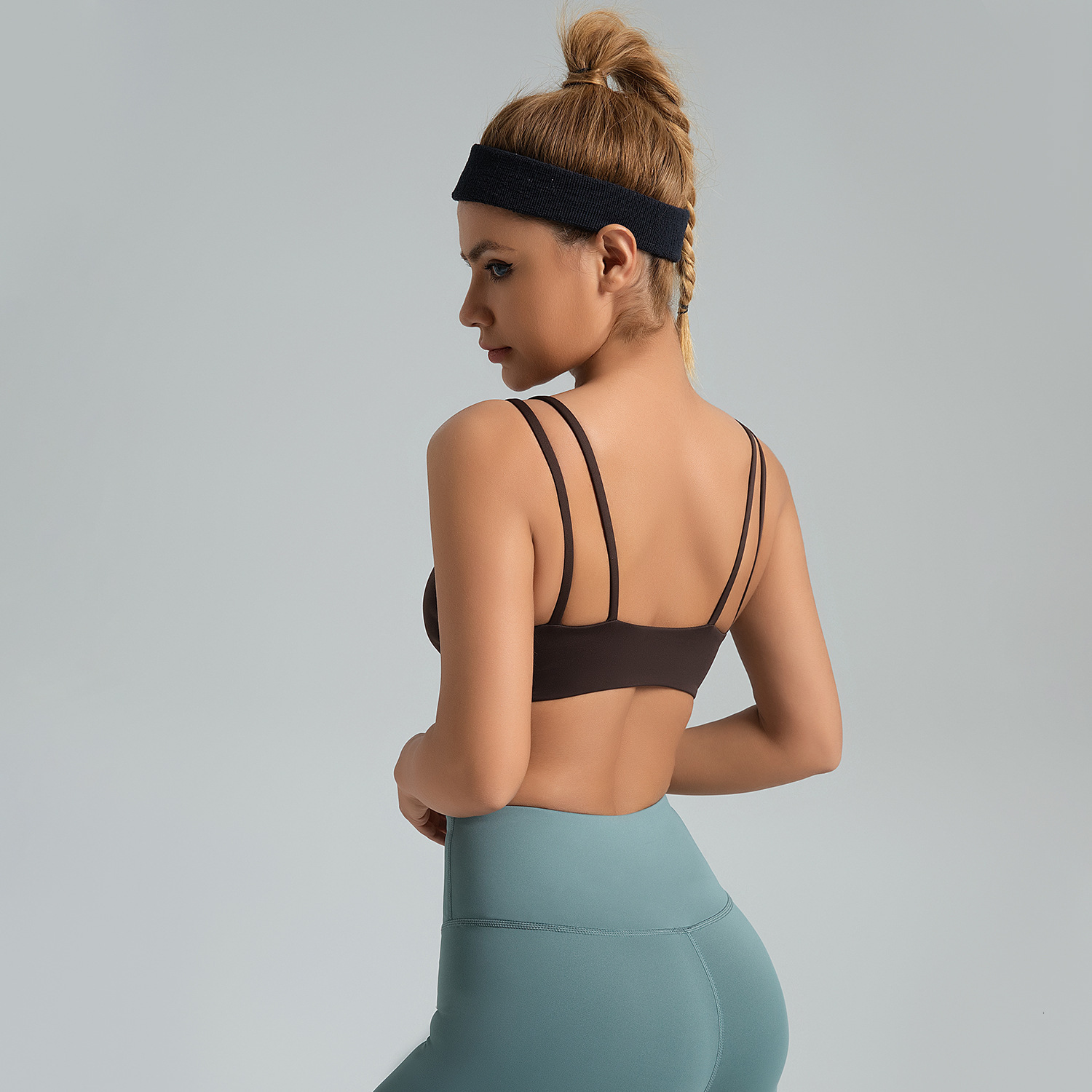 Shoulder Strap Bra, High Elasticity, U-shaped Shockproof, Converging and Beautiful Back Integrated Sports Bra