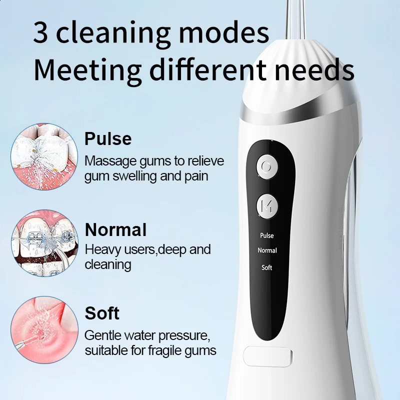 Oral Irrigator Dental Water Flosser for Teeth Electric Dental Irrigator Rechargeable Dental Water Jet Floss for Teeth Cleaning 250520