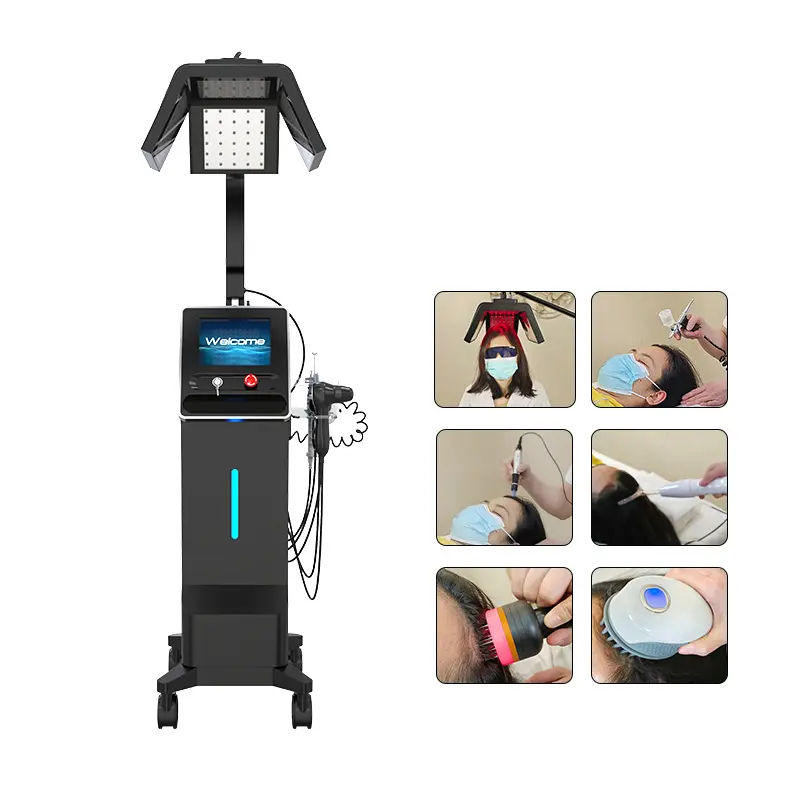 2025 News Products Stationary 7 in 1 Hair Laser Growth Machine Red Light Therapy Laser Hair Regrowth Cap for Hair Loss Treatment Enhances Hair Strengt