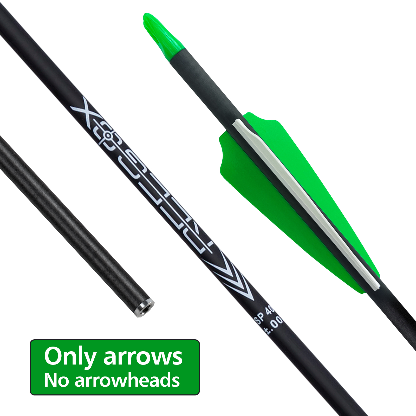 31inch Archery Arrows Spine250-600 Targeting Arrows without Arrowheads 6.2mm Carbon Hunting Arrows Practice Arrows (Pack of 12)