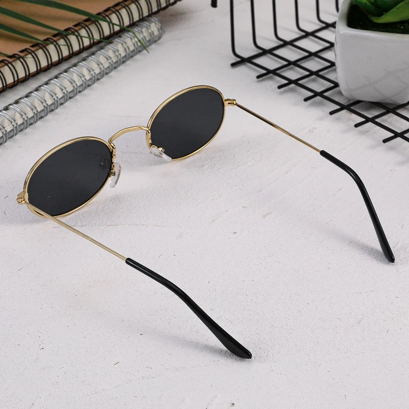 Classic Small Frame Oval SunglasseMen Alloy Mirror Sun Glasses Drop In Stock Ship Within 24 Hours 250519
