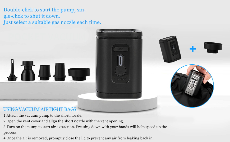 VacPack Backpack with Vacuum Pump, Expandable Waterproof Carry-On Airback Backpack with TSA Anti-Theft Design for Travel Black