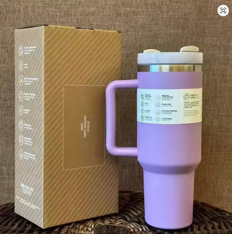 3 days delivery US warehouse New 30oz 40oz Tumbler with Straw Lid Stainless Steel Coffee Thermos Cup Double Wall Vacuum Insulated Car Travel Mugs 2305