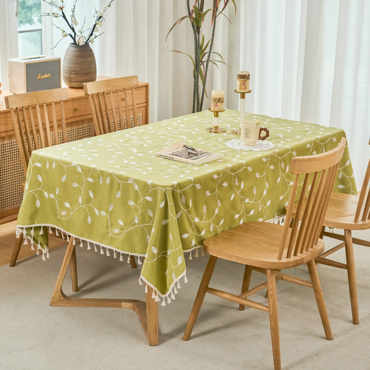 A715 Nordic tablecloth fabric imitation digital waterproof and oil-proof washable rectangular coffee table table mat tablecloth desk net red