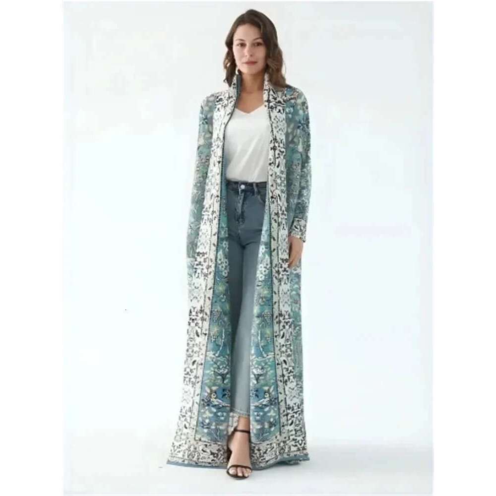 Miyake Printed Pleated Cardigan For Women Long Sleeves Loose Big Size Female Vintage High End Windbreaker 2024 Autumn New Robe