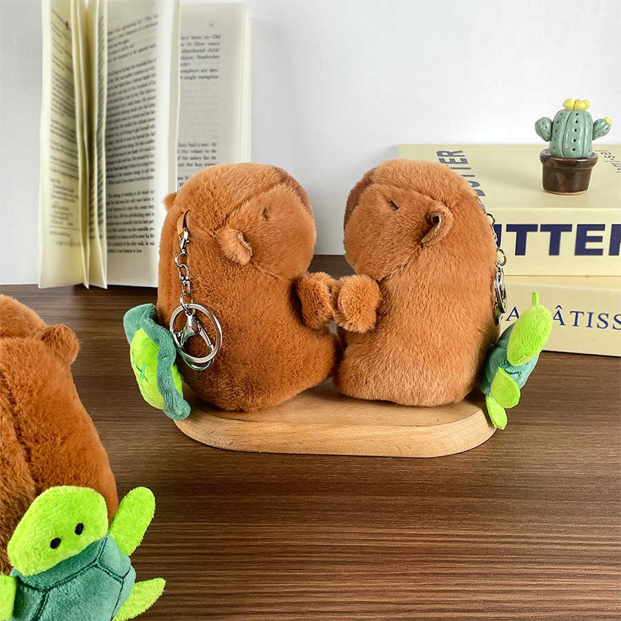 Pull and Transport Turtle Capybara Keychain Rotating Turtle Shell Capibala Plush Toy Gift 250521