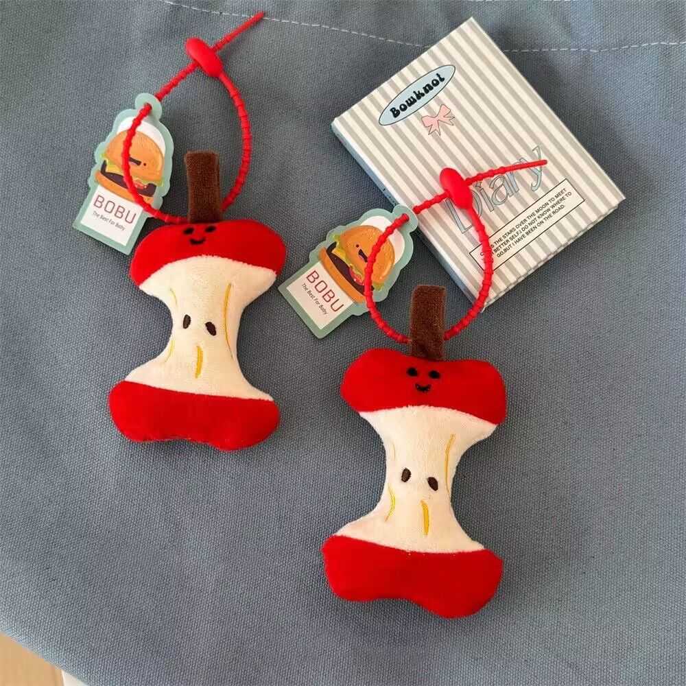 Ins Cute Creative Apple Core Doll Pendant Plush Toy Bag Keychain Hanging Accessories Doll Gift