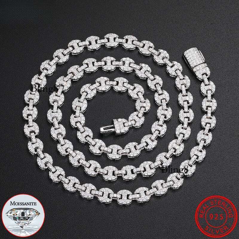 High Quality Chain Cuban Mens Moissanite Necklace Sier For Men Hip Hop Jewelry