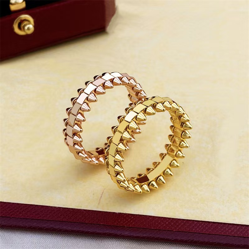 Couple Fashion Pair Ring Brand Love Ring Classic Bullet Head Diamond 18k Gold Ring Stainless Steel Designer Ring Jewelry
