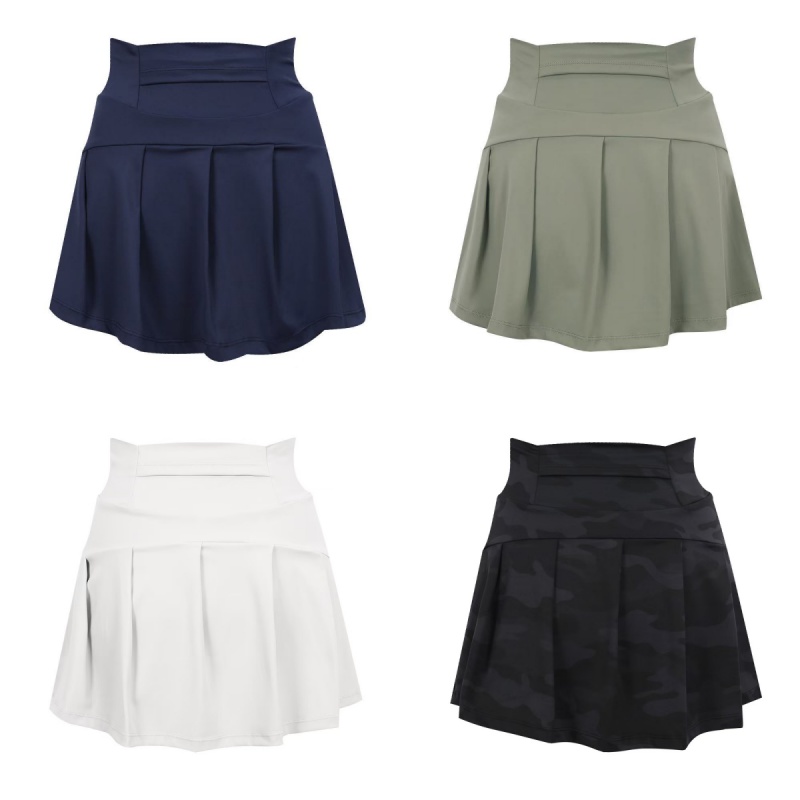 2025--Womens sports skirt yoga skirt sports shorts zipper pleated tennis golf skirt summer anti exposure fitness skirt with pockets