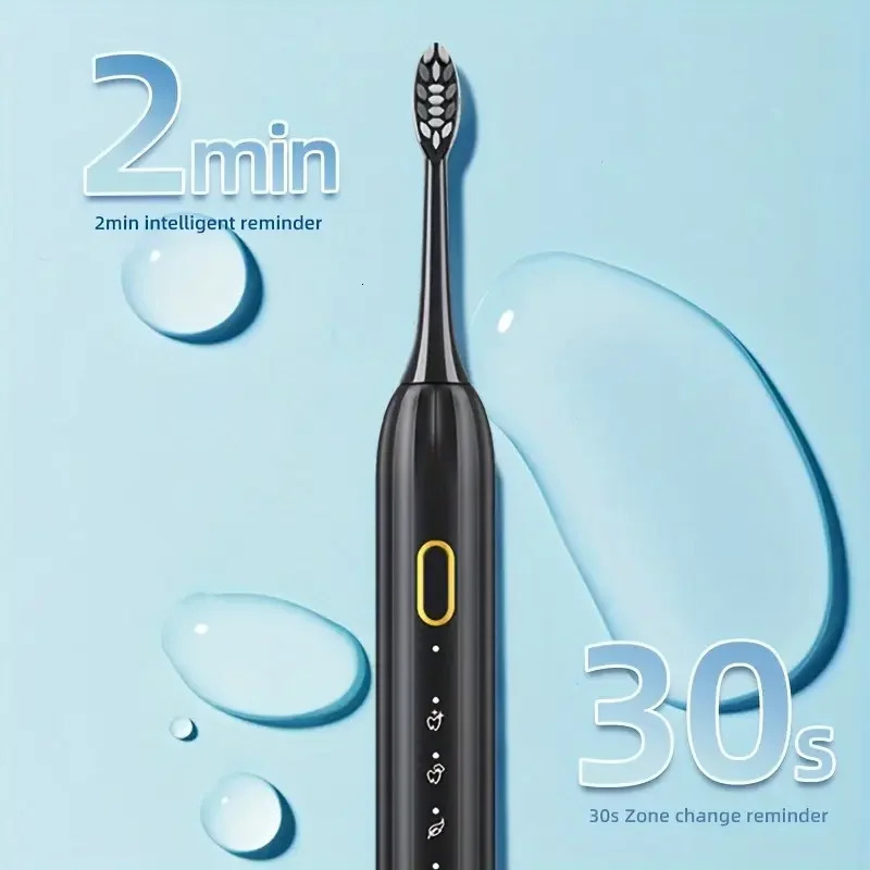 Electric Toothbrush Rotary Cleaning Teeth Brush Waterproof Electronic Tooth and Timer Rechargeable with 10 Head 250519