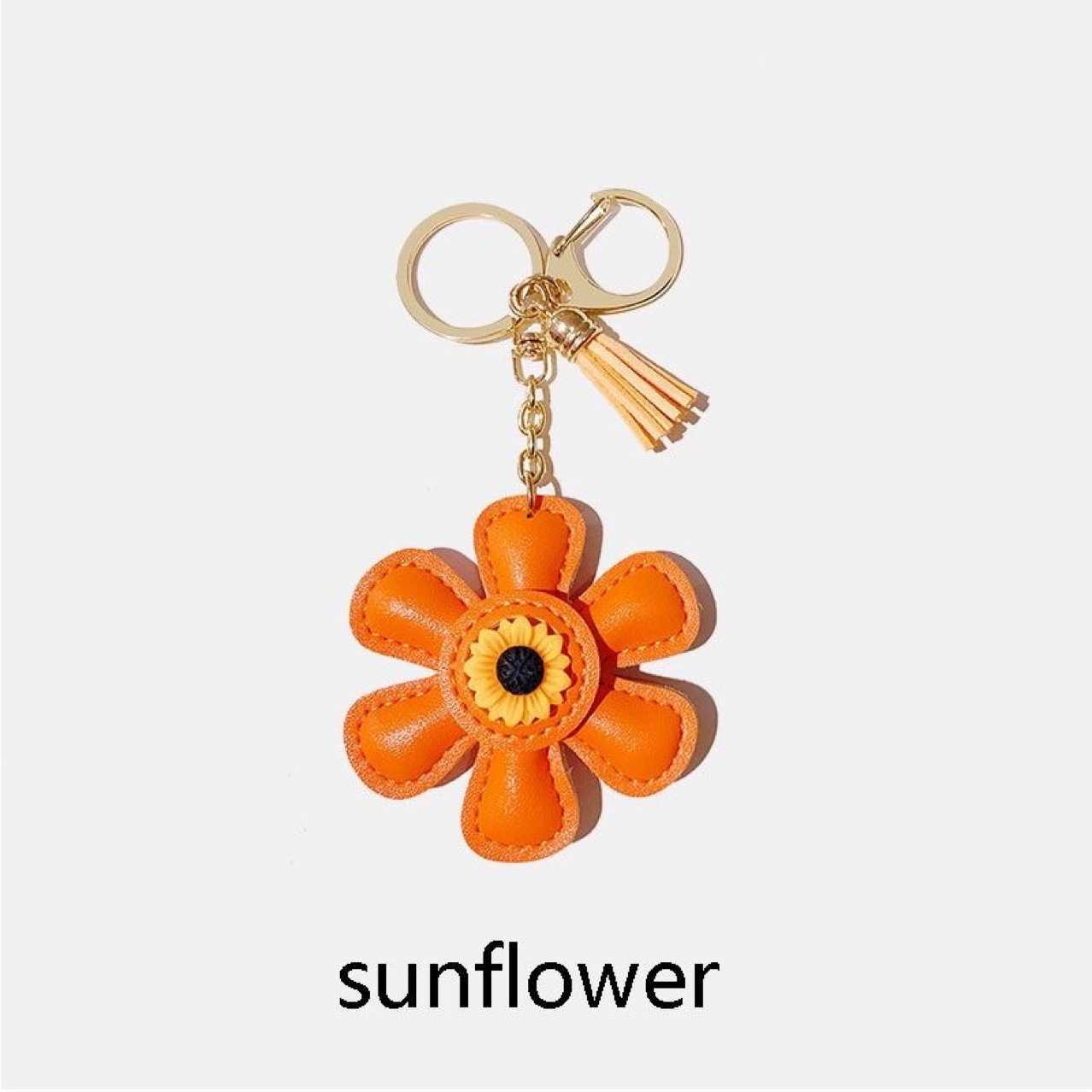 Sunflower Cute Cartoon Keychain Personalized Ins Bag Pendant Keychain Hanging Decoration Enamel Creative Gift