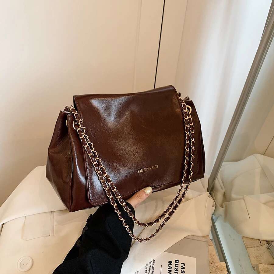 Hot Selling MOODS Retro Shoulder Bags For Women Designer Handbag Chic Chain Soft PU Leather Big Capacity Crossbody Messenger Bag