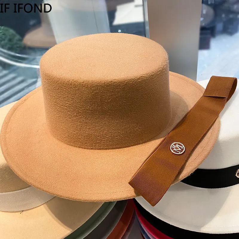 Fedora Hats for Women Fashion Elegant Bowler Dress Caps Panama Church Wedding Ribbon Band Hat Men Felt Jazz Hat 250521