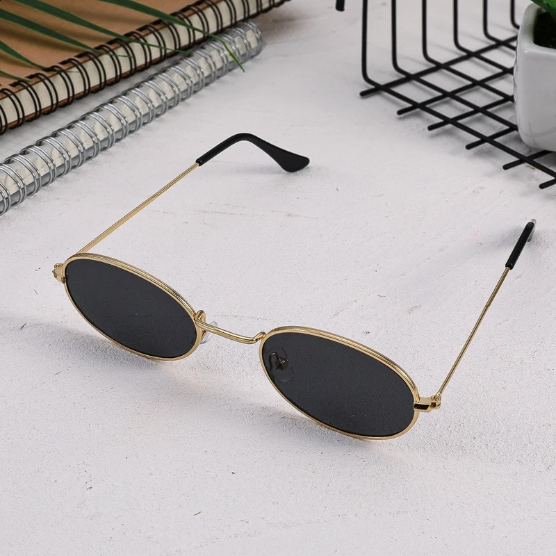 Classic Small Frame Oval SunglasseMen Alloy Mirror Sun Glasses Drop In Stock Ship Within 24 Hours 250519