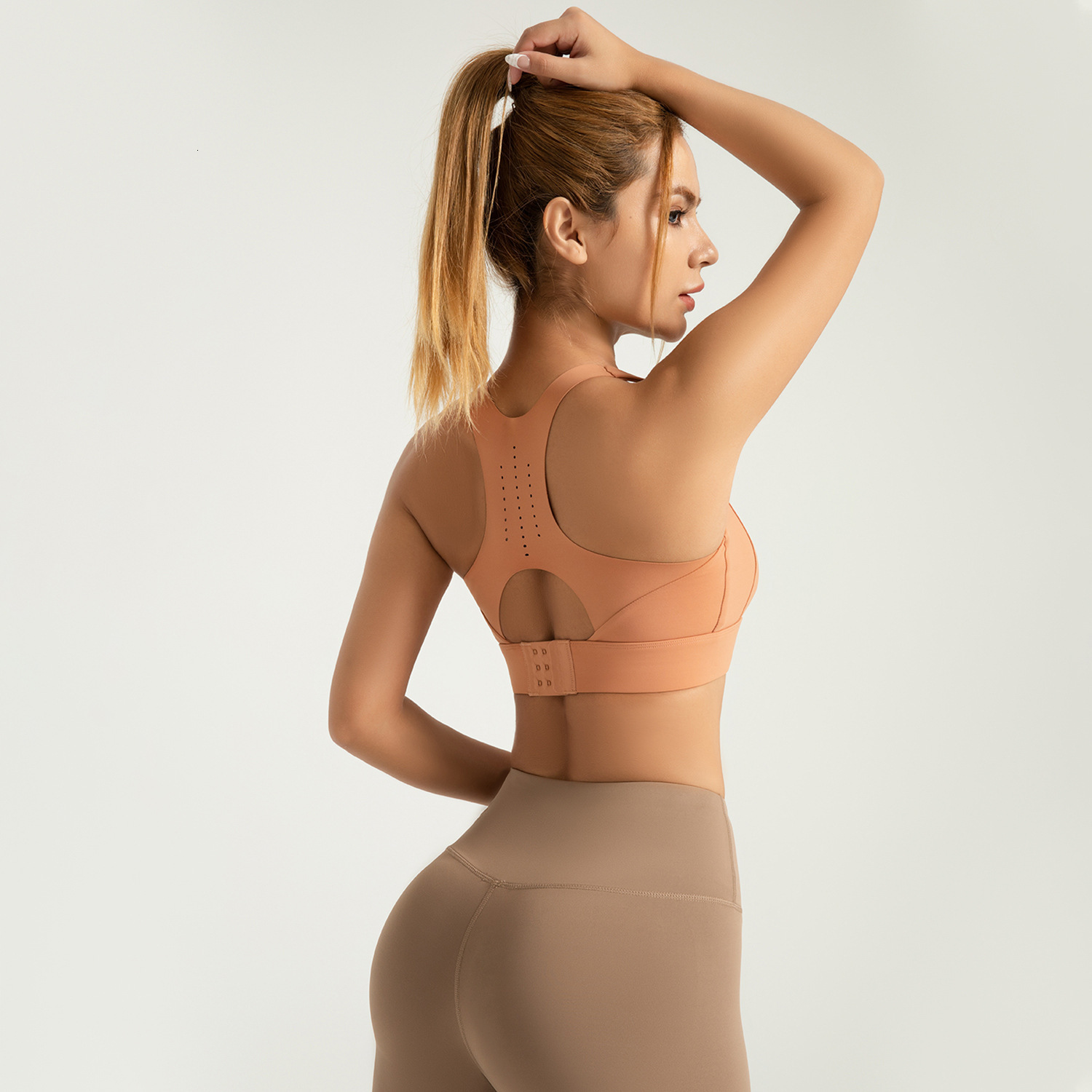 Feeling Yoga Breathable Back Buckle High Strength Shockproof Gathering Sports Bra