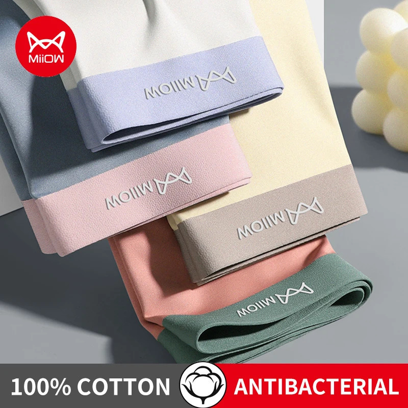 MiiOW 3Pcs Breathable Nylon Mens Panties Seamless Drying Men Underwear Cotton Antibacterial Crotch Man Boxers Mens Underpants 250519