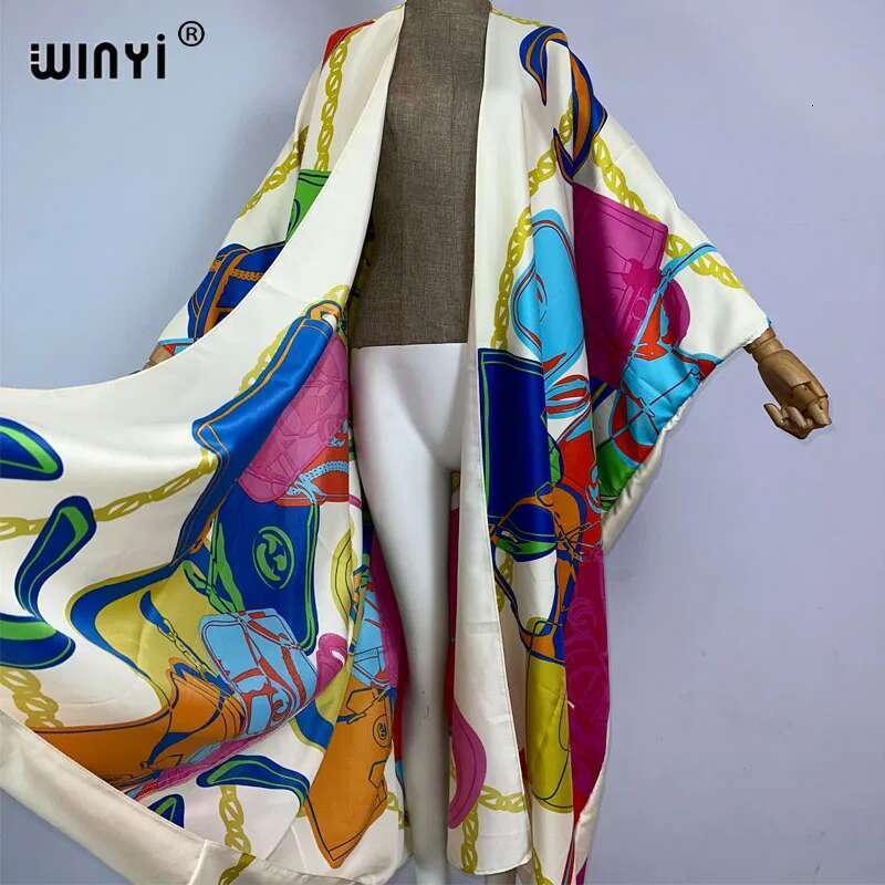 WINYI kimono Africa summer boho print cover-up long elegant coat beach outfits for women maxi dress