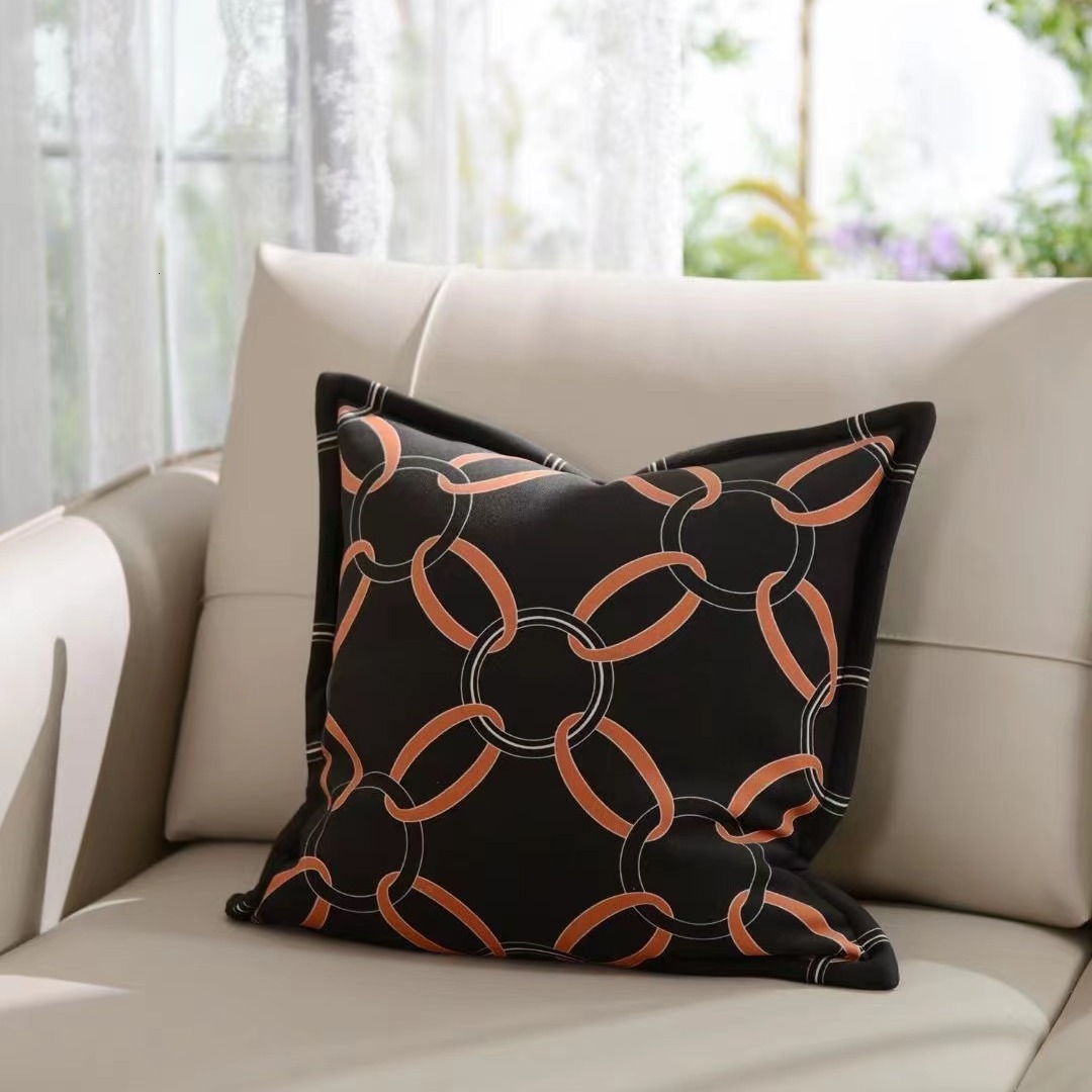 American soft and delicate breathable warm cotton cashmere printed throw pillowcase cushion cover sofa bedroom cushion case model room furnishings