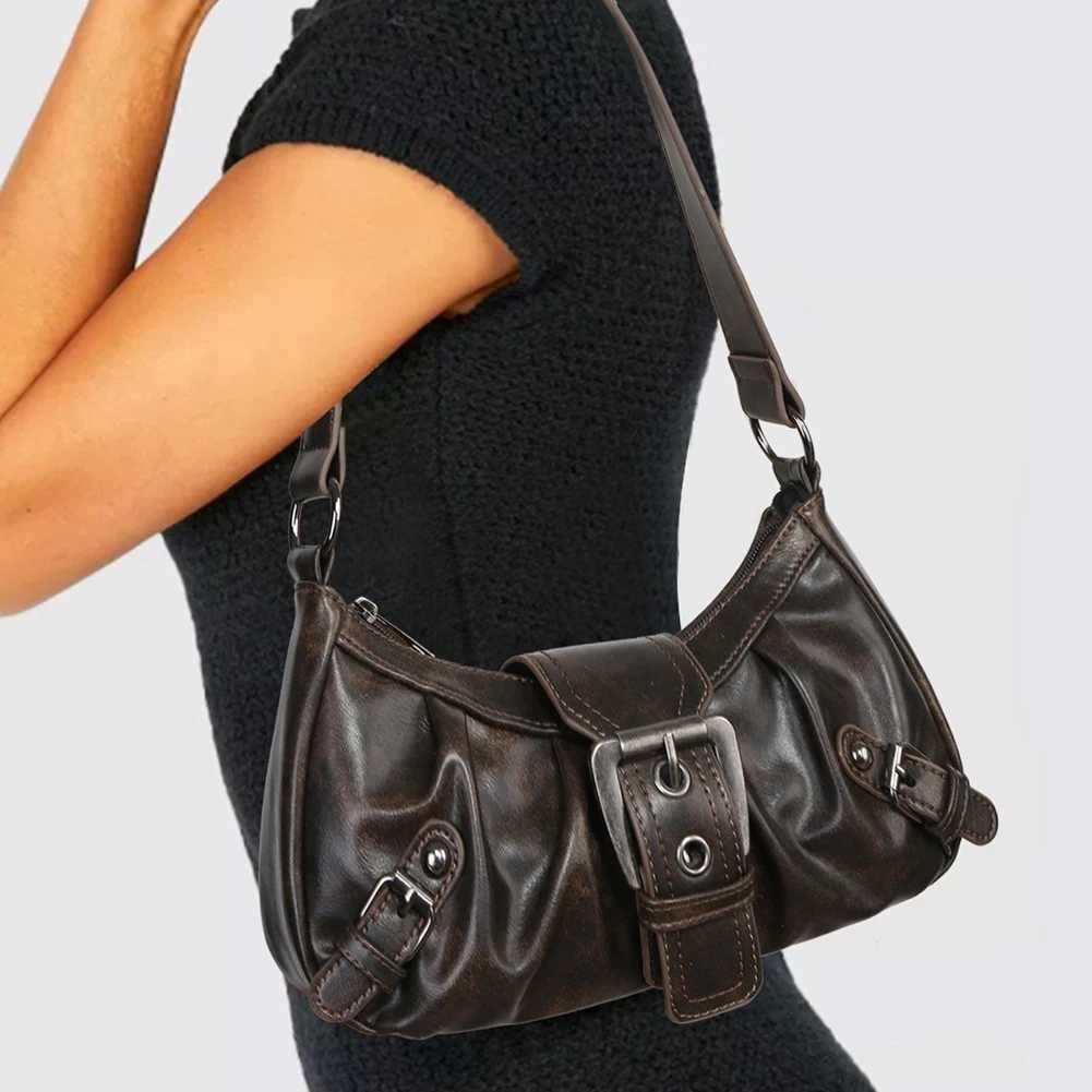 Womens Pleated Hobo Red Shoulder Bag for Women PU Leather Clutch Handbag Purse Y2K Bag for Girls Chic Luxury Designer HandbagsW250521