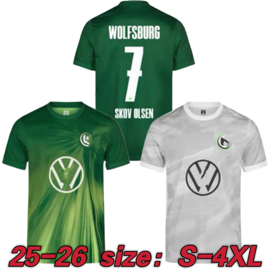 25 26 Wolfsburg soccer jersey WEGHORST ARNOLD 2025 2026 SKOV OLSEN MALLI BREKALO MEHMEDI UILAVOGUI XAVER Training Football Shirt