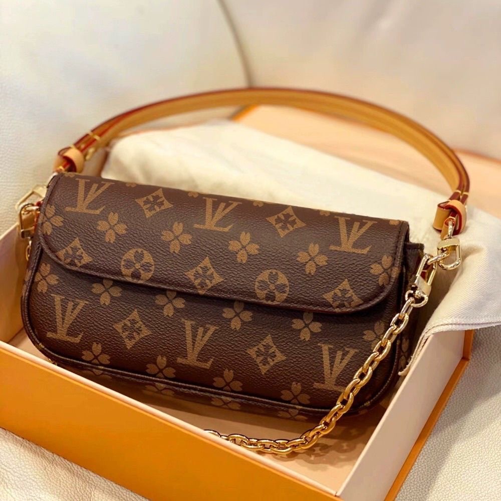 High quality Women Messenger Leather handbag Evening Bag box flower checkers date code serial number embossed patterns