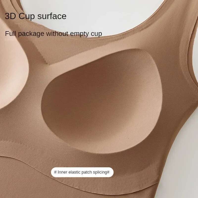 2PCS/Lot Silk Seamless Tank with Fixed Chest Pad Women's Camisole Top Sleeveless Inner Outerwear Camison Verano High Strecth