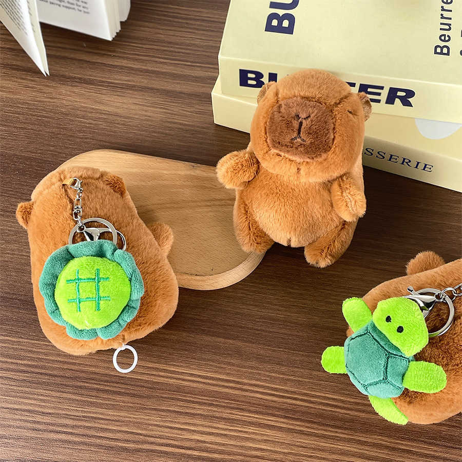 Pull and Transport Turtle Capybara Keychain Rotating Turtle Shell Capibala Plush Toy Gift 250521
