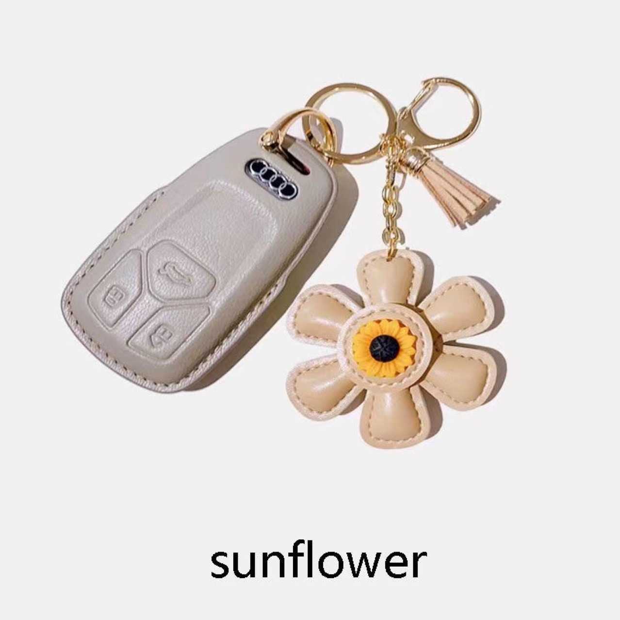 Sunflower Cute Cartoon Keychain Personalized Ins Bag Pendant Keychain Hanging Decoration Enamel Creative Gift