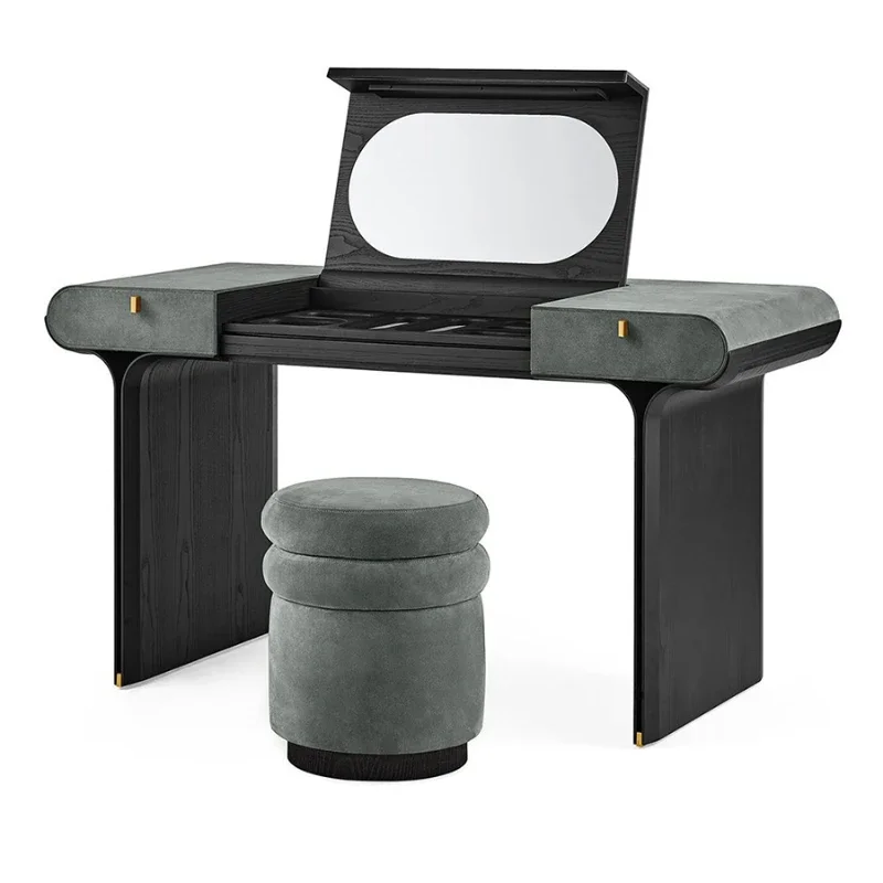 Black Drawers Dressing Table Jewelry Storage High End Dressing Table Mirror Stool Tocador De Maquillaje Nordic Home Furniture