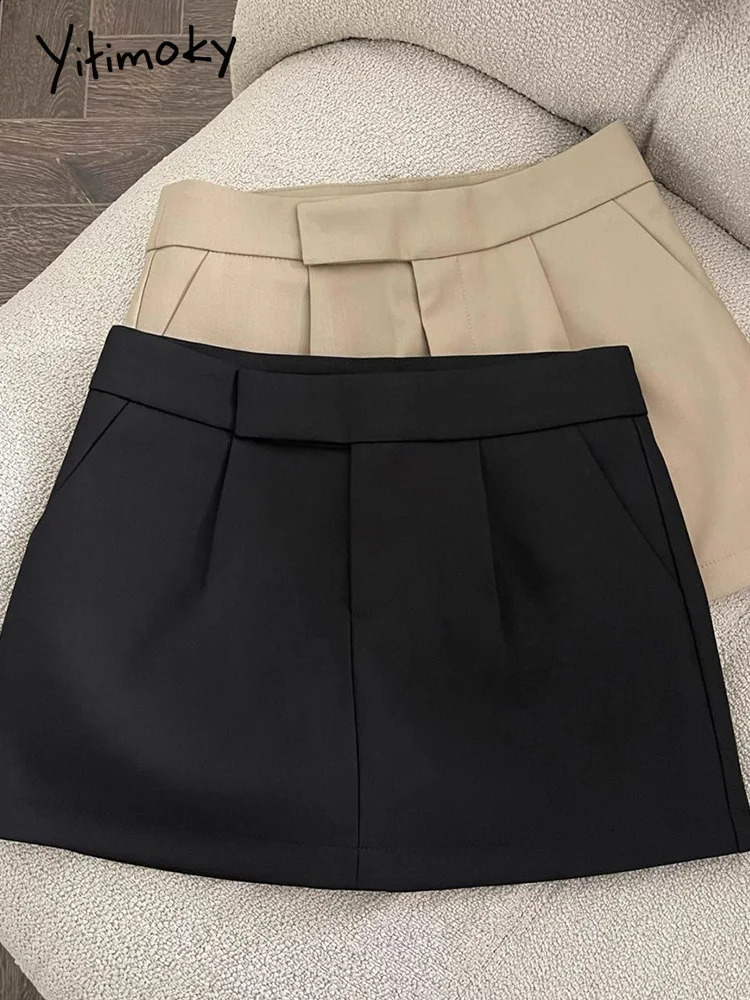 Vintage Skirt Fashion Streetwear Casual Skirts Solid Pockets Wrap The Buttocks Sweet Mini 2025 Spring Summer 250513Z