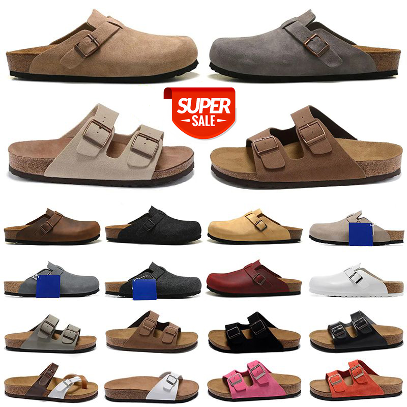 Designer Clogs Sandals Clog Slippers Cork Flat High Quality Fashion Summer winter Genuine Leather Slide Favourite Beach Casual classic Shoes Women Men Size 35-46