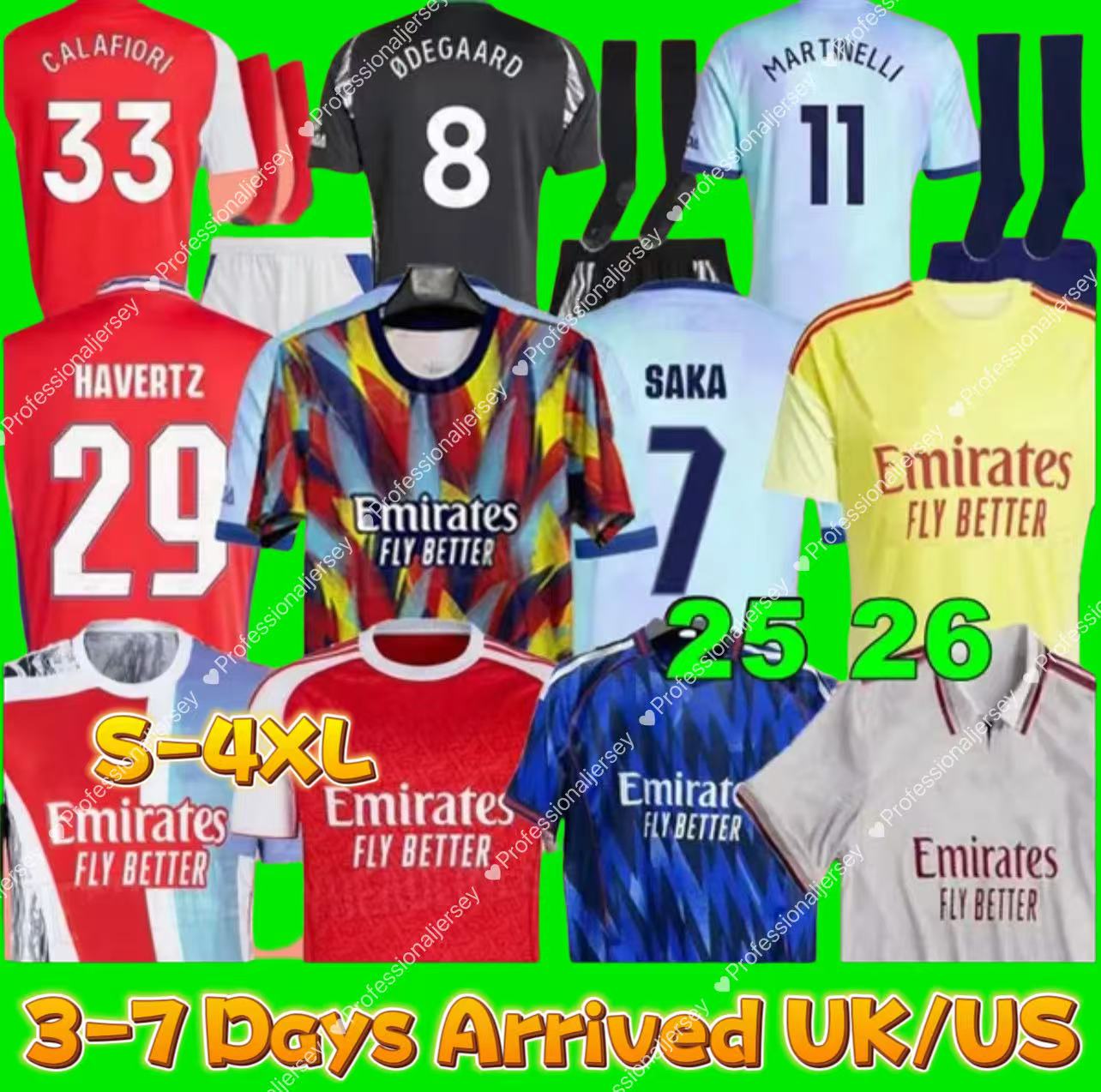 24 25 26 XXXL 4XL 25 26 CALAFIORI soccer jerseys RICE STERLING Fans Player J.TIMBER MARTINELLI RUSSO 2025 2026 football shirt Men Kids