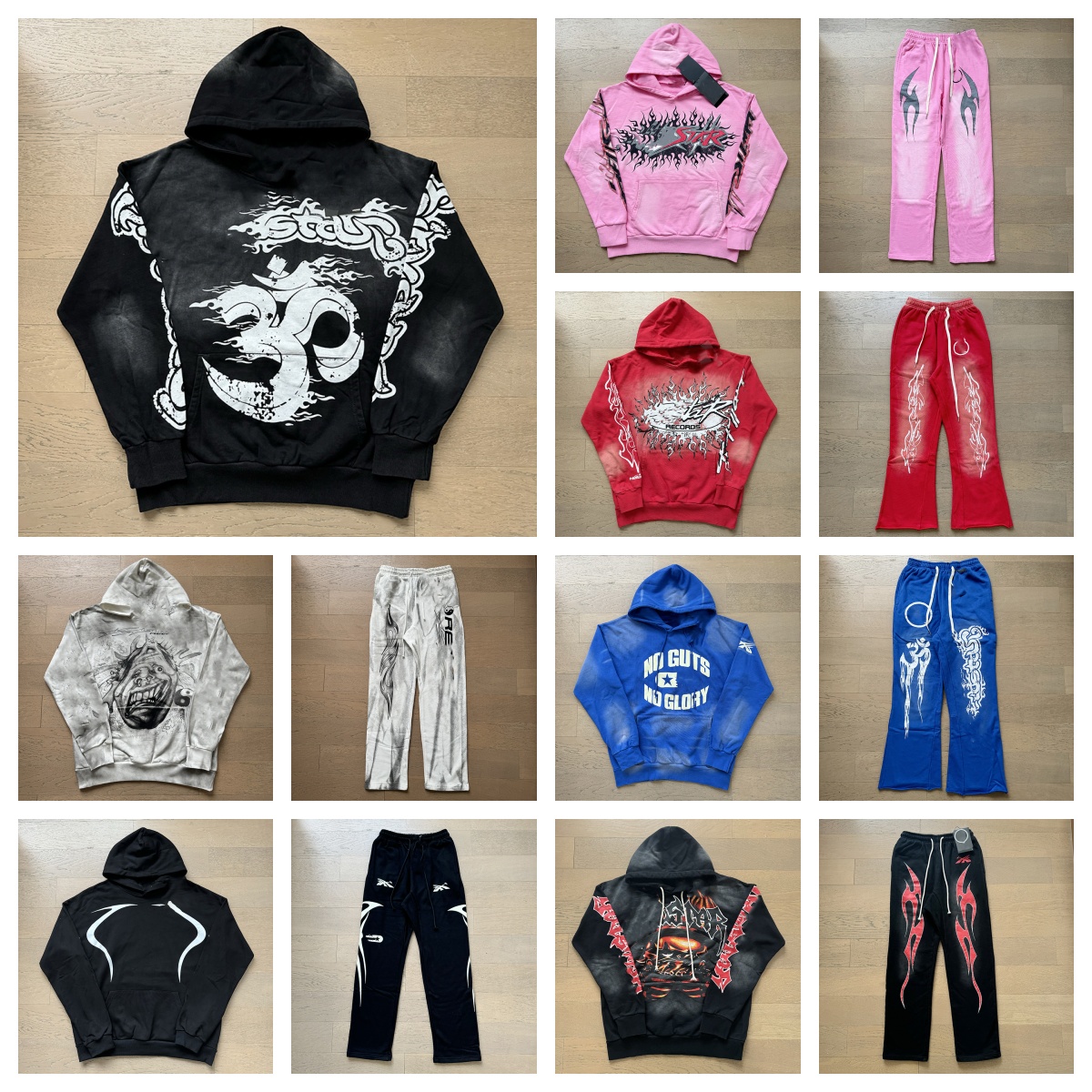 designer hooded helllystarity Hoodie Trend Fashion Hip Hop Street Hooded Sweatshirt Designers hoodie Long Sleeve Pullover Womens Washed Sweatpants US size s-xl