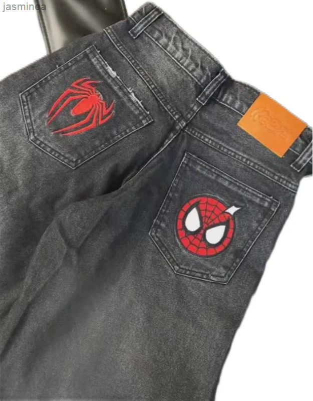 Cartoon Spider Embroidered Jeans 2025 New Style Men and Women Loose Harajuku Casual Y2k Pants Jeans for Men Wide Leg Jeans X25521
