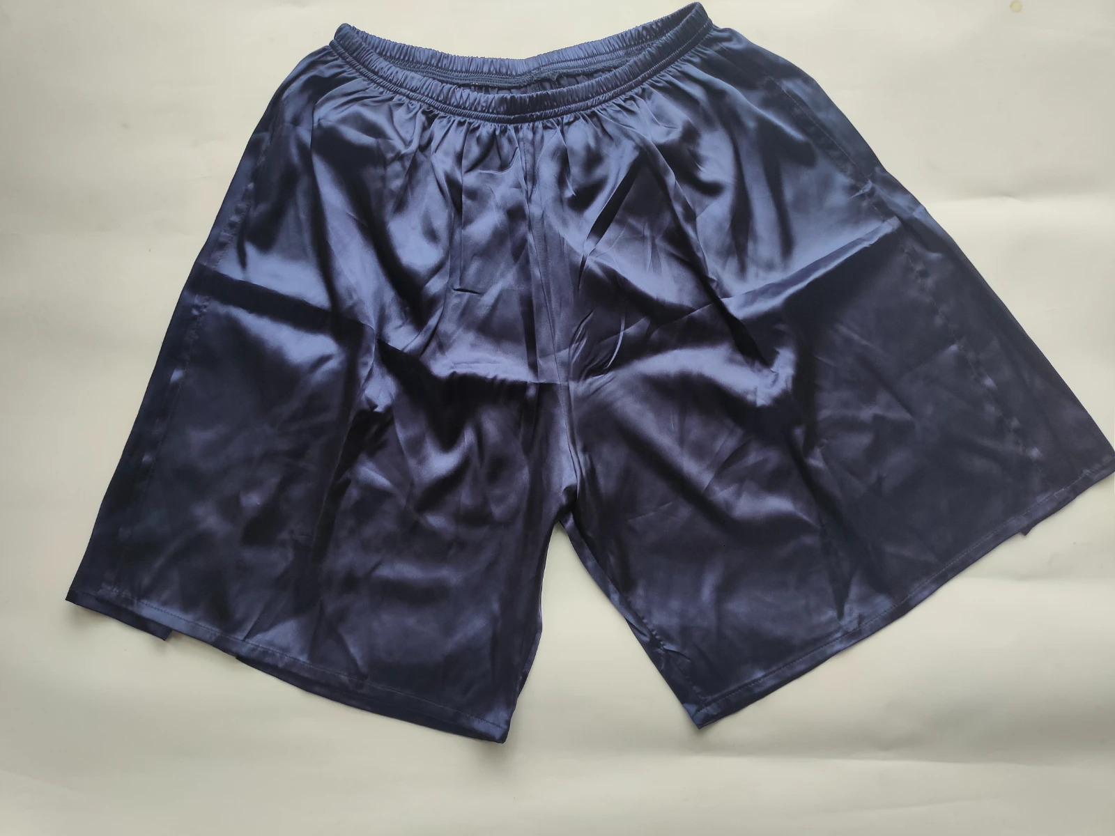 Summer Mens Ice Silk High Split Satin Glossy Shorts Male Plus Size Casual Sleeping Shorts Bottoms 250519