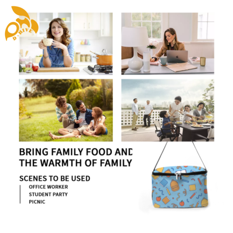 Free delivery. fashion designers customize round, beige white and black semi-long, lightweight, simple and square insulated lunch boxes